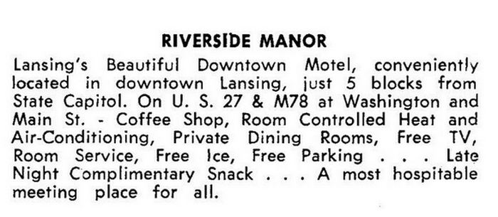 Riverside Motor Inn (Deluxe Inn, Riverside Manor) - Vintage Postcard